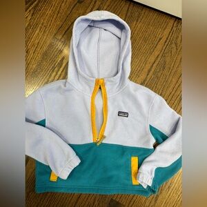 Patagonia Microdini Cropped Fleece Hoodie Pullover EUC sz S